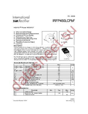 IRFP450LCPBF datasheet  